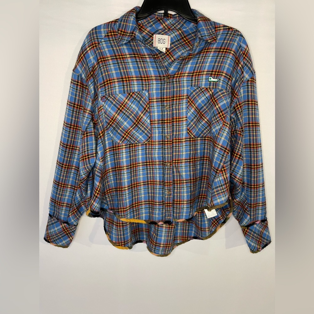 BDG Ecru Check Flannel Shirt, Women’s Size S